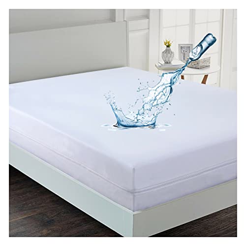 Waterproof Zipped Mattress Protector Cover, Fully Fitted Encasement, Full Zipper Sides with Flap, Breathable, Hypoallergenic