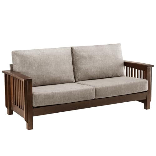 Image of Wakefit Serene 3 Seater Solid Wood Sofa