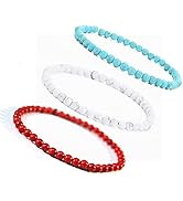KIKILA 4mm Mini Gemstone Energy Bracelets Crushed Stone Beaded Bracelet Natural Stone Charm Beade...