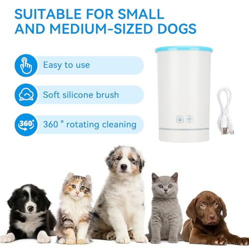 Dog Paw Cleaner for Dogs, Portable Electric Dog Paw Washer, Dog Foot Cleaner Dog Foot Washer Pet Paw Cleaner Muddy Paws Cleaner for Dogs Grooming - Image 4