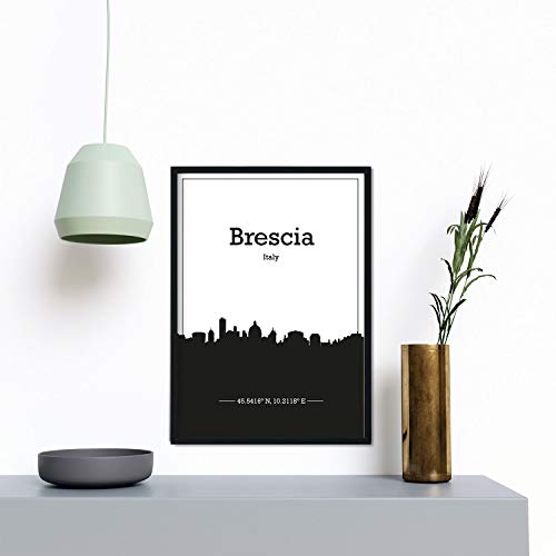 Nacnic Poster Mappa di Brescia - Italia. Fogli