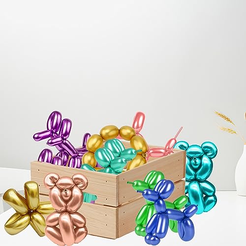 Image of Metallic 260 Balloons - Long Balloons for Arch & Animals, Mix Colors, Kit Includes 50pcs