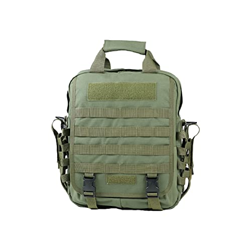 Image of OLIVE PLANET'S Unisex Army Laptop Backpack for Soldiers | 3-Way Carry Bag | Handbag | Sling Bag | Messenger Bag | 15-Inch Laptop Bag | Nylon Bags | Olive Green | 15 Inch