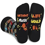 AGRIMONY Calcetines de música divertidos para hombres y mujeres, regalos de calcetines musicales locos, cumpleaños, Navidad, regalo divertido, Music01, Medium / Large
