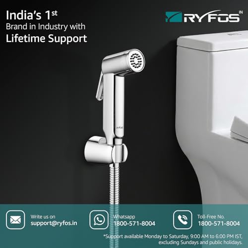 Image of India's 1st Lifetime Support Brand, R1005HF, ABS, Health Faucet | Jet Spray Gun for Toilet | Health Faucets | faucet for Toilet | 1-Piece, Chrome Finish