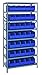 Quantum 1875-461BL Shelving Unit, 18"D x 36"L x 75"H, Carbon Steel, Galvanized with Blue Bins