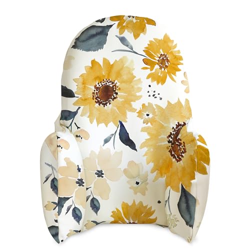 Image of Yeah Baby Goods Wipeable Cushion Cover (Sunflowers and Cream) - Compatible with The IKEA Antilop Highchair - Soft, Waterproof Baby High Chair Cover