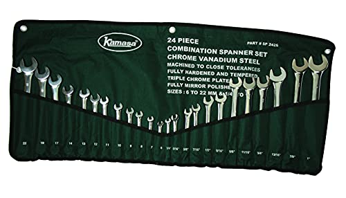 Kamasa SP2426 Combination Spanner Set 24pc, Chrome