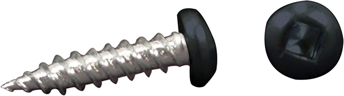 8 x 1 in. Pan Head Square Recess Screw, Black - 500 Count