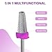 HungGato 5 in 1 Nail Drill Bits, Professional Carbide Tungsten Multi-Function Electric File for Gel & Acrylic, Manicure Pedicure Cuticle Gel Polishing, Technicians Bits for Salon & Home (XXF)