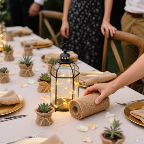 Premium 10-Yard Natural Jute Burlap Ribbon Roll - 3 Inch Wide for DIY Crafts, Weddings, and Holiday Decor 5 Premium 10-Yard Natural Jute Burlap Ribbon Roll - 3 Inch Wide for DIY Crafts, Weddings, and Holiday Decor - Image 4