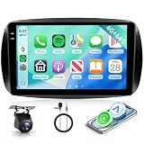 Hodozzy 4G+64G Autoradio per Mercedes Benz Smart 453 Fortwo 2014-2020 Android 9 Pollici InCell Touch Schermo Carplay Wireless Android Auto, Stereo 2 Din Bluetooth DSP GPS WiFi Radio FM RDS Telecamera