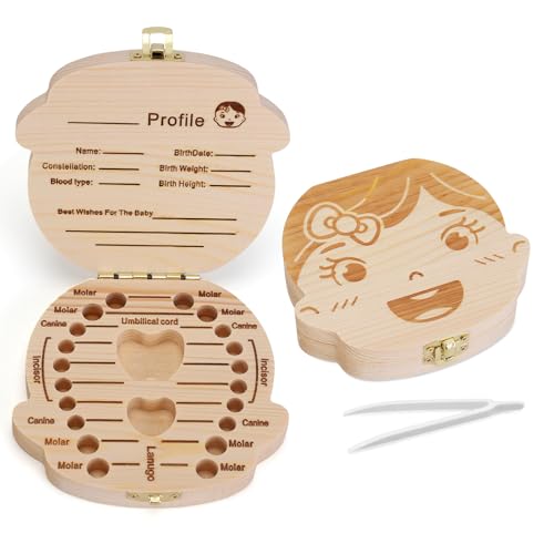Boîte à dents de bébé en bois NASHRIO pour figer les souvenirs