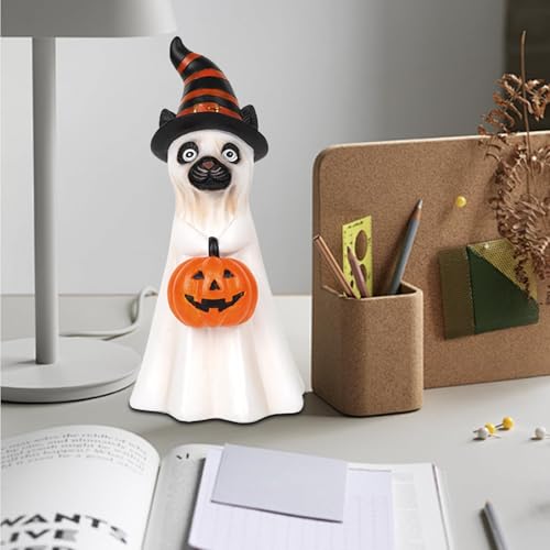 Décor d'halloween chat de table et statue effrayante de collection