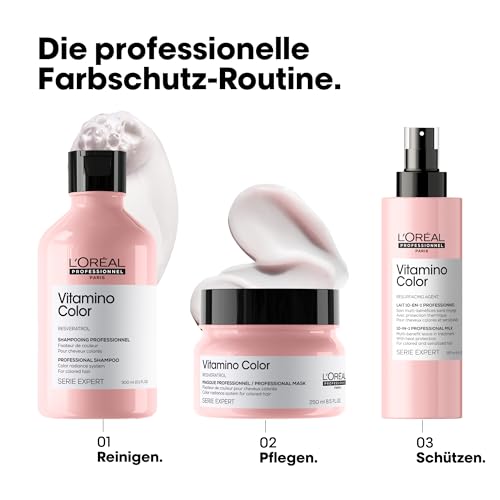 4. Bild von L'Oréal Professionnel Farberhaltendes Haarshampoo für coloriertes Haar, Mit Resveratrol, Serie Expert, Vitamino Color Shampoo 300 ml (1er Pack)