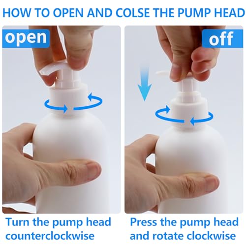 2 Pack 10 Oz (300ml) Pump Bottles Dispenser for Massage Oil, Liquid Soap with Labels4