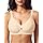 Ganado Reggiseno Senza Ferretto Reggiseno Donna Senza Cuciture Push Up Scollo a V Comodo Imbottito, XXL, Beige