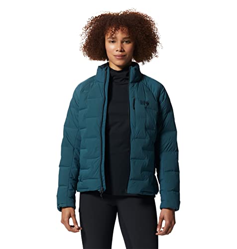 Mountain Hardwear Jaqueta feminina de cano alto StretchDown, Pântano escuro, P