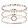 BONNYBIRD® Edelstahl Armband Rosegold Damen Armbänder Set Armkette Frauen Kreis Plättchen Bar Armkettchen Boho Rose Gold Rosegoldenes Damenarmband Wasserfester Sommer Schmuck Bracelet Festival Outfit