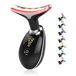 INTENSO Face Massager, Anti-Aging Neck Eye Massager with 7 Colors 3 Modes, Facial Massager for Skin Care, Anti-Wrinkle Device for Slimming Face-Black