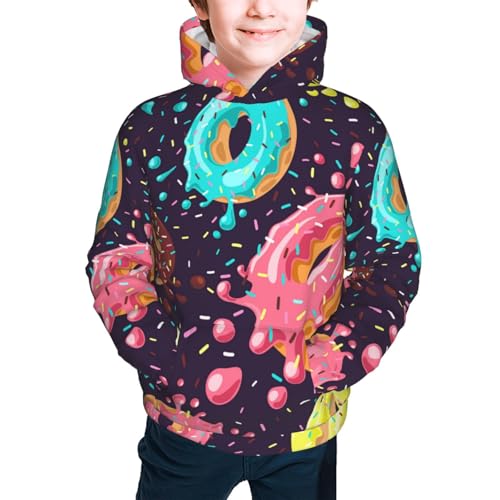 Donuts1 Kid Hoodies Boys Sweatshirts Girls Pullover with Pocket3