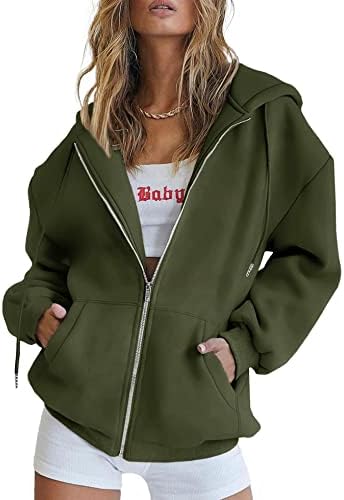 PRETTYGARDEN Women's Fall Zip Up Hoodies Sweatshirts