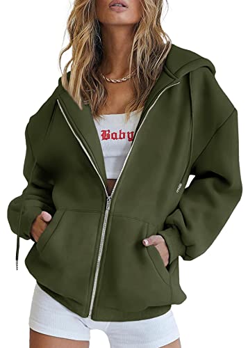 Image of PRETTYGARDEN Women's Fall Zip Up Hoodies Sweatshirts