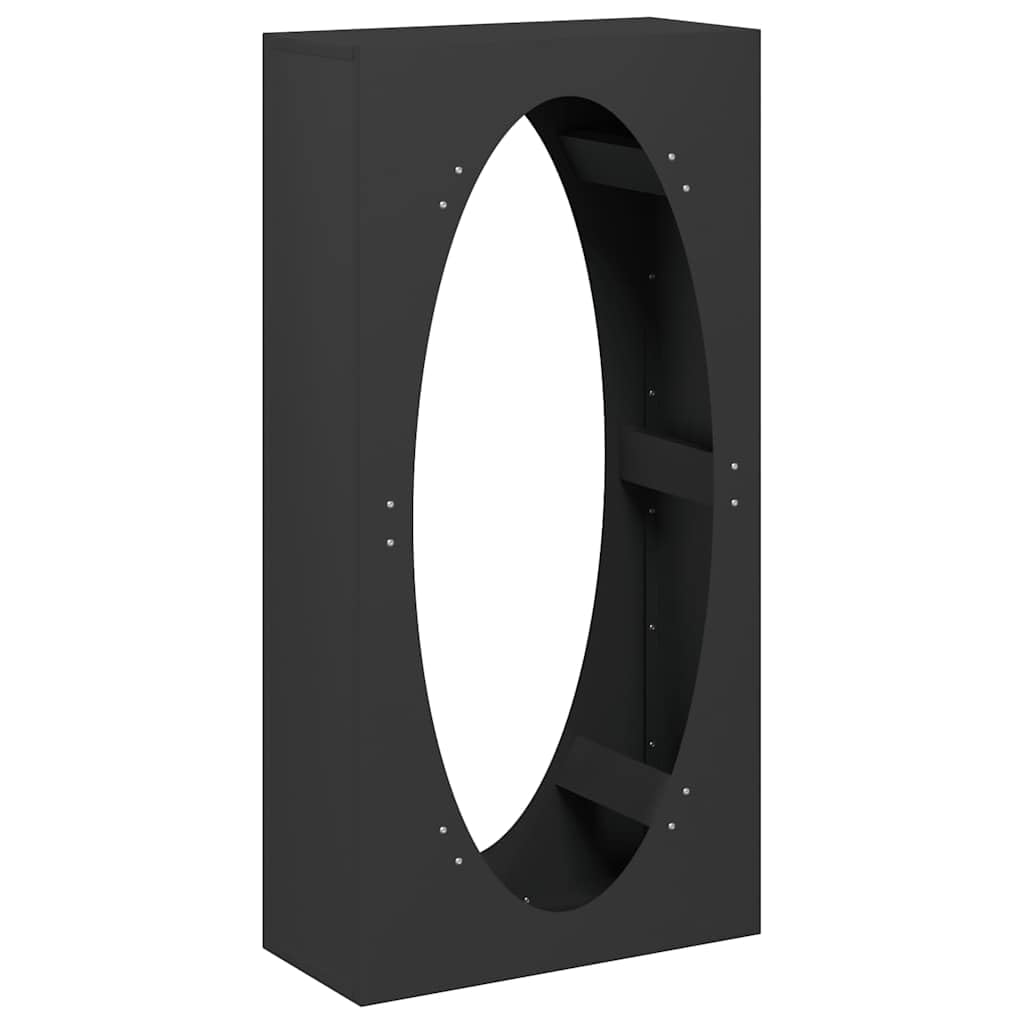 vidaXL Leñero negro 50x23x100 cm Acero laminado en frío