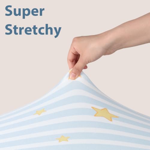 Image of Baby Mini Crib Sheets Boy, Portable 38 inchx26 inch Pack and Play Sheets Fitted for Playard and Pack N Play Mattress, 3-Pack Soft Microfiber Blue Truck