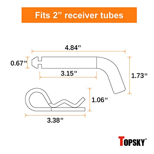 Topsky Trailer Hitch Ball Mount With 2-Inch Ball & Hitch Pin, Fits 2-Inch Receiver #TOP3