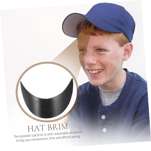Homoyoyo 10pcs Boys and Girls Baseball Hat Brims Replacement Visor Inserts 15.4x5.2cm Plastic Cap Shaper for Sun Protection for Children Outdoor Activities Black4
