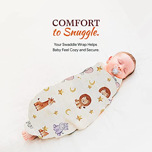 San Francisco Baby Animal Swaddle Blankets, 3-Pack – Soft, Bamboo Rayon And Cotton Baby Blankets For Boys And Girls Promote Sound Sleep – 47X47 In. Receiving Blanket/Multipurpose Baby Essentials #TOP1