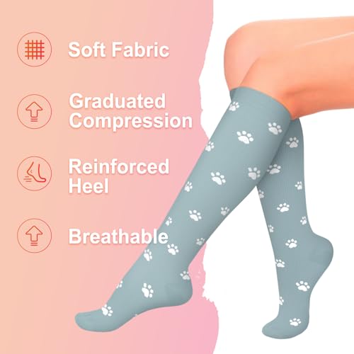 Image of 4 Pairs Compression Socks for Women Circulation-Best Support for Nurses,Running,Athletic,Travel