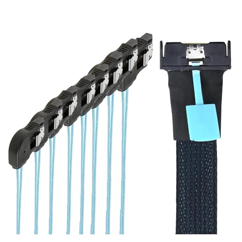 Cable Adaptador MCIO S-AS SFF-8654 a 8 SATA 7P 0.5m miniatura 5