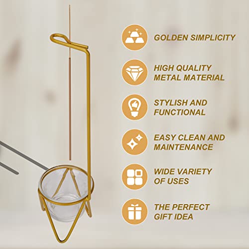 Incense Holder For Sticks, Modern Incense Burner Holder With Ash Catcher Gold Incense Stick Holder For Yoga Spa And Relaxation Home Living Room Office Decor #TOP6