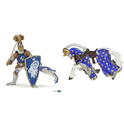 Papo-Lot de 2 Figurines - Collection Médieval - Fantastique - Maître des Armes cimier Bélier + Cheval du maître des Armes cimier Bélier Cover