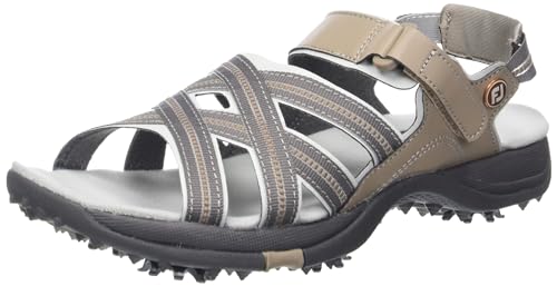 FootJoy Women's Golf Sandals Shoes, tan/Light Grey, 7