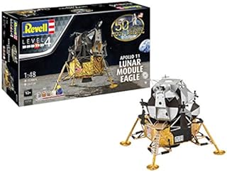 Revell RV03701 Moon Landing 1:48 - Apollo 11 Lunar Module & Eagle Plastic Model kit, Silver/White