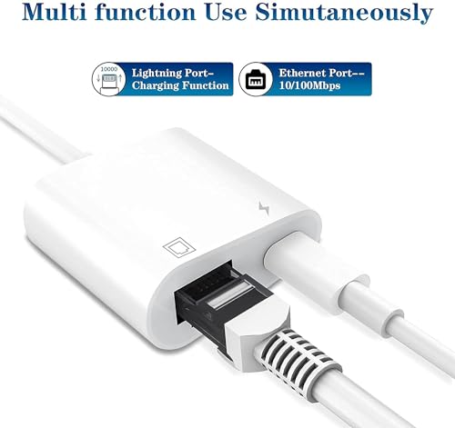 PAINICA Apple MFi認定2イン1 Lightning to Ethernetアダプター iPhone/iPad/iPod用 PAINICA-2in1RJ45 の商品画像 2