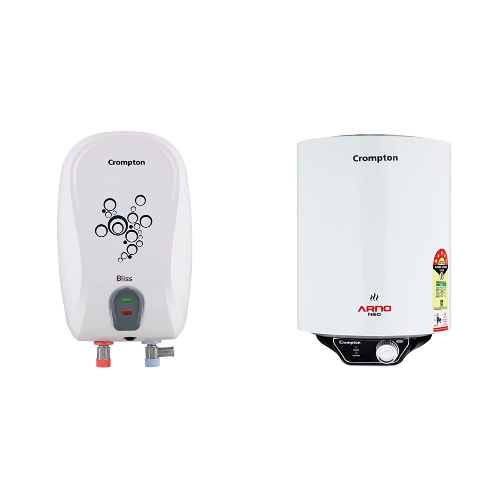 Buy Crompton Bliss 3-Litre Instant Water Heater (White) u0026 Crompton Arno Neo  ASWH-3015 15-litres 5 Star-Rated Storage Water Heater (White) Online at Low  Prices in India - Amazon.in
