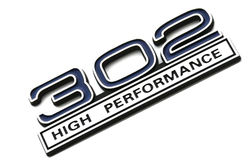 Image of 2pcs 302 Engine 5.0 Liter High Performance Emblms Badge 3D Decals Stickers Cars Trucks (Chrome Blue)