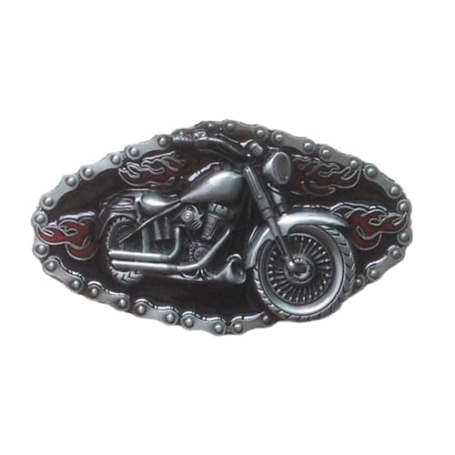Hebilla de cinturón de metal vintage con diseño motero para accesorios de cintura vaqueros