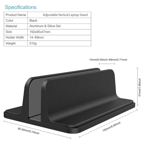 Support vertical ordinateur portable avec station d'accueil réglable triple - 7