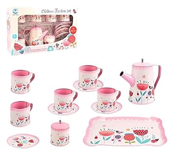 RAM ENTERPRISE16 Pcs Pretend Play Tea and Coffee Serving Children Tea Party Play Set Kitchen teapot Play Set Toys for Kids, Boys & Girls Multi Color.