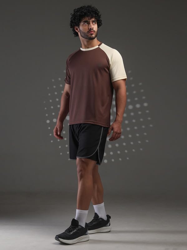 Image of CHKOKKO Gym Tshirt for Men Workout Regular Fit Sports Activewear Man Tshirts with Round Crew Neck and Half Sleeves for Yoga Running&Outdoor Activities