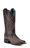 Corral Boots Womens Glitter Woven Square Toe Casual Boots Mid Calf Low Heel 1-2' - Brown - Size 8.5 M