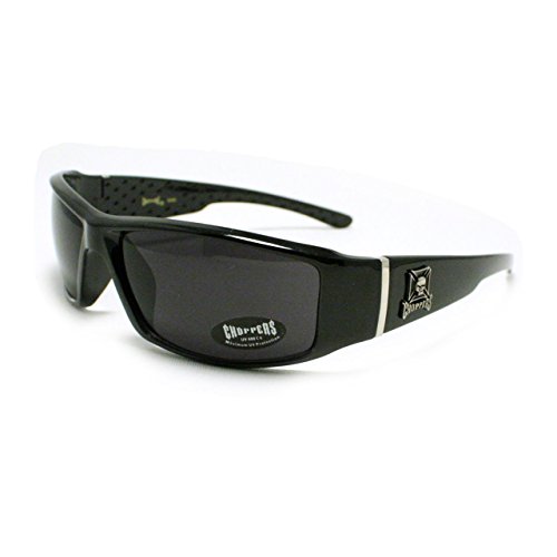 Mens Choppers Sunglasses Biker Motorcycle Logos Cross Skull All Black