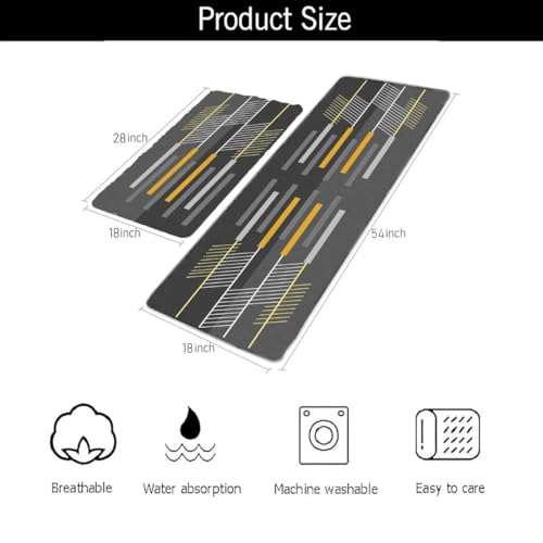 Image of Kitchen Anti Slip Mat for Floor, Waterproof Washable Kitchen Mats, Non Slip Kitchen Floor Mats for Home, Soft Mats for Kitchen, Kitchen Mats for Floor Anti Slip (4 LINE- Abstract)