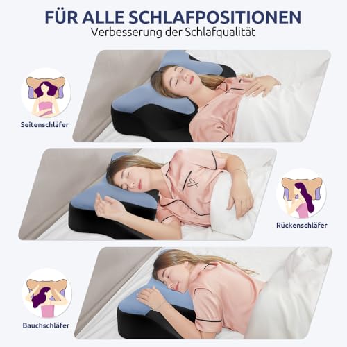 DONAMA Nackenkissen Kopfkissen Memory Foam Kissen,Schlafkissen für Seiten Rücken & Bauchschläfer