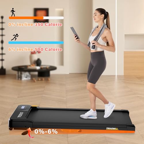 TODO Walking Pad, loopband voor thuis met helling, loopband, bureau, 1-6 km/u, elektrische loopband voor kantoor met afstandsbediening en apps-bediening, 2,5 pk motor, lcd-display - Afbeelding 4